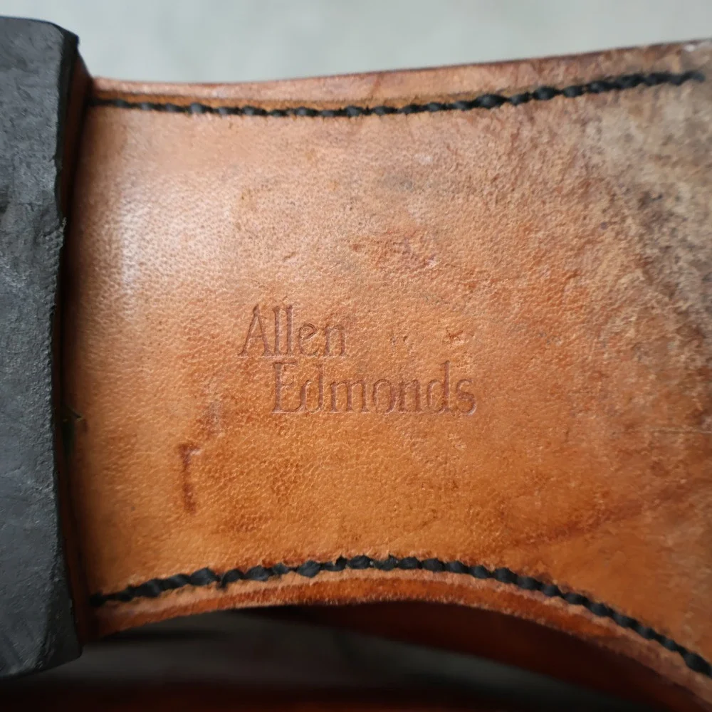Allen Edmonds Men 12D Dress Shoes Brown Leather Cap Toe Oxford Classic 6558 VTG